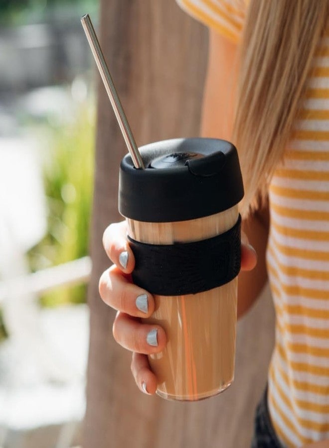 KeepCup Original, Lightweight Plastic Reusable Coffee Cup with Splashproof Sipper Lid - Medium 12oz/340ml - Black - Image 5